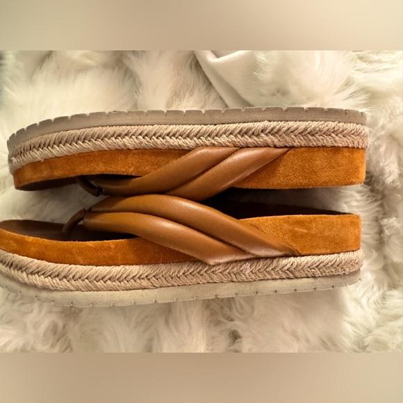 Vince EUC Sz 8.5 Platform Espadrille Slide in Cognac - Picture 4 of 8